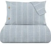 Parure copripiumino matrimoniale blu righe Eco Dreams