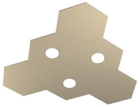 Plafoniera Moderna 6 Moduli Hexagon Metallo Sabbia 3 Luci Led 12X3W