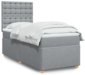 Giroletto A Molle Con Materasso Grigio Chiaro100x200 Cm Tessuto /