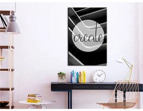 Quadro Create (1 Part) Vertical  Colore bianco e nero, Dimensioni e Misure 60x90