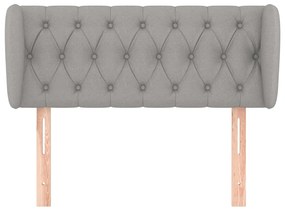Testiera ad orecchio grigio chiaro 103x23x78/88 cm in tessuto
