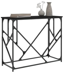 Tavolino consolle nero 100x40x80 cm in legno multistrato