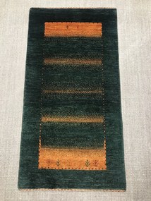 Loribaft Tappeto 130x70 Verde (Iran) Annodato A Mano