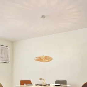 Lindby lampada a sospensione Eleane, bambù, naturale, Ø 50 cm