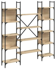 Libreria rovere sonoma 155,5x24x166,5 cm in legno multistrato