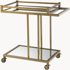 Carrello portavivande in metallo con ripiani a specchio Beverly Hills