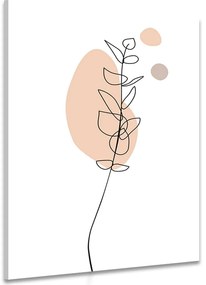 Quadro su tela – Foglia minimalista su sfondo bianco No3