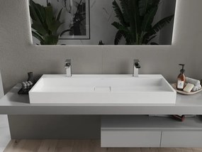 Mexen Ava lavabo da appoggio in conglomerato 2/O 120 x 46 cm, bianco - 23011202