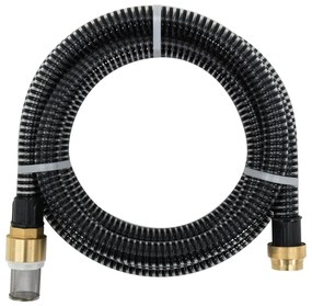 Tubo Di Aspirazione Con Raccordi İn Ottone Nero 1,1" 25 M Pvc /