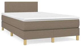 Letto a molle con materasso e led tortora 120x190 cm in tessuto