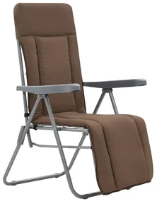 Sedie da giardino pieghevoli con cuscino 2 pz marrone