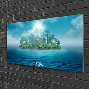 Quadro su vetro Paesaggio marino dell'isola 100x50 cm