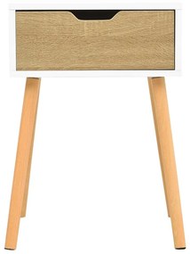 Comodini 2 pz bianco e rovere 40x40x56 cm in truciolato