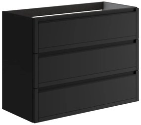 Mobile da bagno sotto lavabo TRATTO antracite opaco L 99.5 x H 78 x P 45.5 cm 3 cassetti, lavabo non incluso