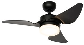 Ventilatore da soffitto Nero con LED e telecomando - Yuki