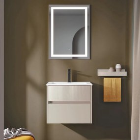 Mobile bagno con lavabo sabbia 2 cassetti per vasca centrale Niwa