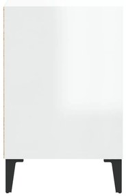 Mobile Porta TV Bianco Lucido 100x35x55 cm in Legno Multistrato