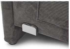 Letto da bambini con sponde color antracite imbottito con contenitore con rete inclusa 140x200 cm Cool – Meise Möbel