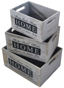 BRIANNA - set di 3 cassette in legno