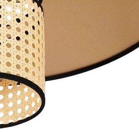 Lampada a sospensione Euluna Manila, colore oro, rattan, Ø 50 cm