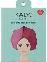 Set 2 asciugamani capelli turbante in microfibra rosa