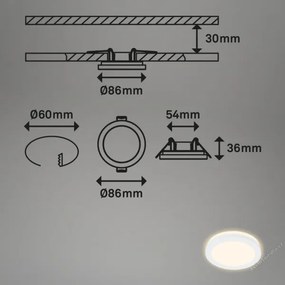 Briloner 7055-036 - SET 3x Lampada LED da incasso per bagni LED/3W/230V IP44