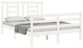 Giroletto con testiera bianco 4ft small double legno massello