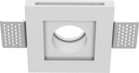 Portafaretto GU10 e MR16 Quadrato Gesso Pitturabile Ø100x100 mm