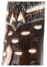 Decorazione da Parete DKD Home Decor Beige Legno Marrone scuro Maschera (15 x 6 x 100 cm) (3 Unità)