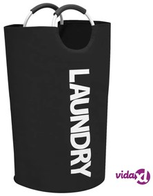 vidaXL Portabiancheria 2 pz Nero