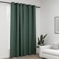 Tenda Oscurante Effetto Lino con Occhielli Verde 290x245 cm cod mxl 66394