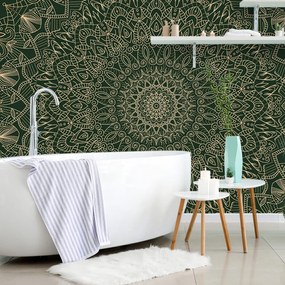 Carta da parati – Mandala ornamentale dettagliata in verde