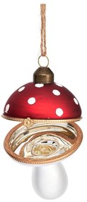 Decorazione per albero di natale in vetro fatta a mano 9 cm Mushroom – Sass &amp; Belle