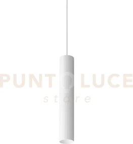 Look round sospensione 1 luce attacco gu10 bianco d.4x25cm