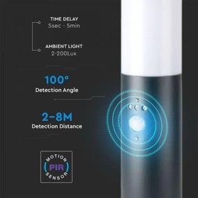 Lampada da esterno con sensore 1xE27/60W/230V IP44 45cm antracite