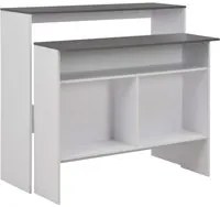 Tavolo da Bar a 2 Livelli Bianco e Grigio 130x40x120 cm cod mxl 62778