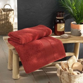 Asciugamano in spugna di cotone color mattone 90x150 cm Tendresse - douceur d'intérieur