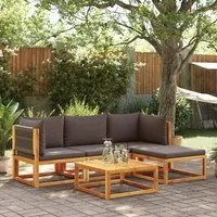 Set Divano da Giardino 5 pz con Cuscini Legno Massello Acacia 3278826