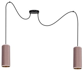 Lampadario a sospensione AVALO 2xE27/60W/230V rosa/rame