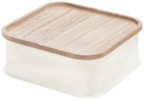 Scatola bianca con coperchio in legno di paulownia , 21,3 x 21,3 cm Eco - iDesign