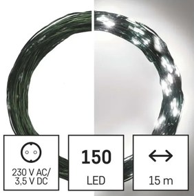 Catena LED da esterno natalizia 150xLED/20m IP44 bianco freddo