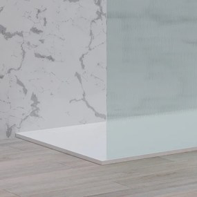 Doccia walk in 120 con profilo nero e vetro scanalato fluted | KW-100BFL - KAMALU