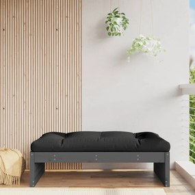 Poggiapiedi Da Giardino 120x80 Cm Legno Massello Di Pino Grigio /
