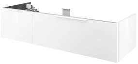 Mobile da bagno sotto lavabo Neo bianco laccato lucido L 135 x H 32 x P 48 cm 1 cassetto, lavabo non incluso