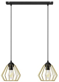 Lampadario a sospensione con filo AGAT 2xE27/15W/230V oro/nero