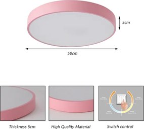 Brilagi - Plafoniera LED POOL LED/60W/230V 3000/4000/6000K 50 cm rosa