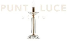 Lumetto fiamma cristallo e oro 1 luce attacco e14 h.32cm