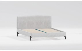 Letto matrimoniale imbottito grigio chiaro con griglia 180x200 cm Barker - Ropez