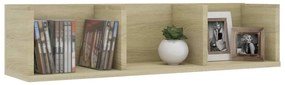 Scaffale porta cd a parete rovere sonoma 75x18x18cm multistrato