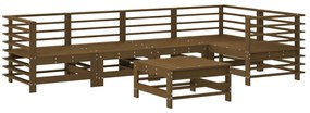 Set salotto da giardino 6 pz miele in legno massello di pino